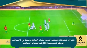 «مباراة مشوقة» ملخص نتيجة مباراة الجزائر وغينيا في كأس أمم أفريقيا للمحليين 2025 يثير اهتمام الجماهير